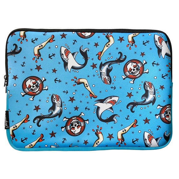 Sourpuss Other - SOURPUSS SHARK ATTACK LAPTOP ZIPPED NEOPRENE CASE NEW carry bag college school